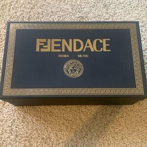 Fendace shoe box.  Black & gold excellent condition. Fendi Versace collab